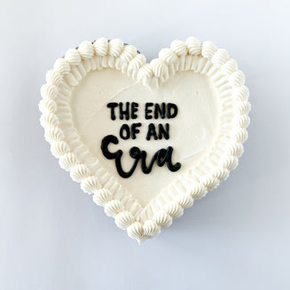 End of an Era Heart Cake