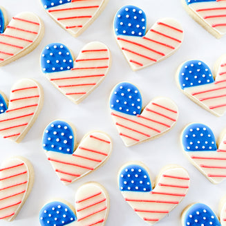 Flag Heart Sugar Cookie Set