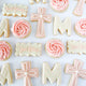thumbnail for Blue or Pink Cross + Letter Sugar Cookie Set